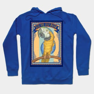 Cute African Blue and Gold Macaw with blue trim Hoodie